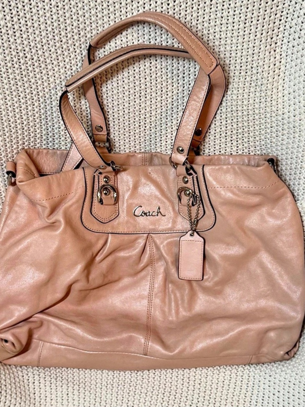 Coach Leather Tote in Pink